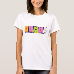 Camiseta de nombre de tabla periódica divino