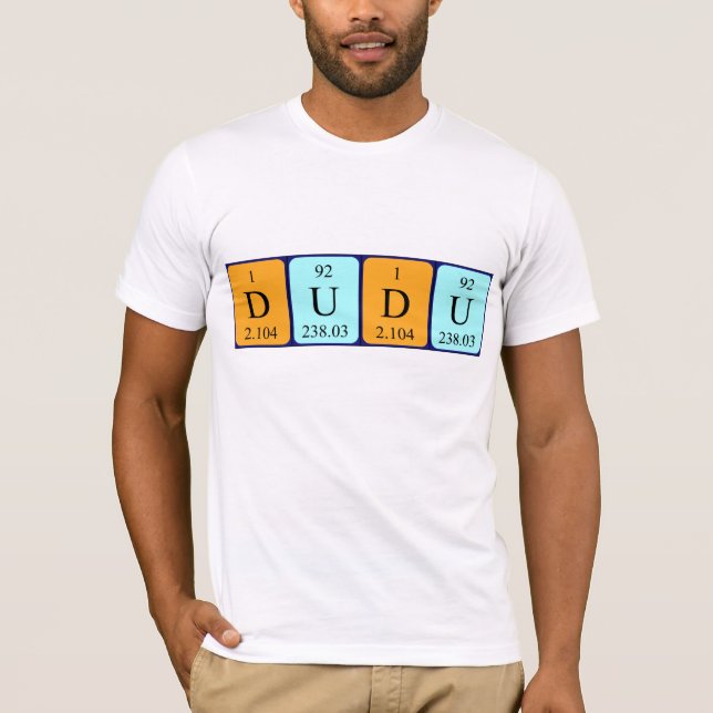 Camiseta de nombre de tabla periódica Dudu (Anverso)