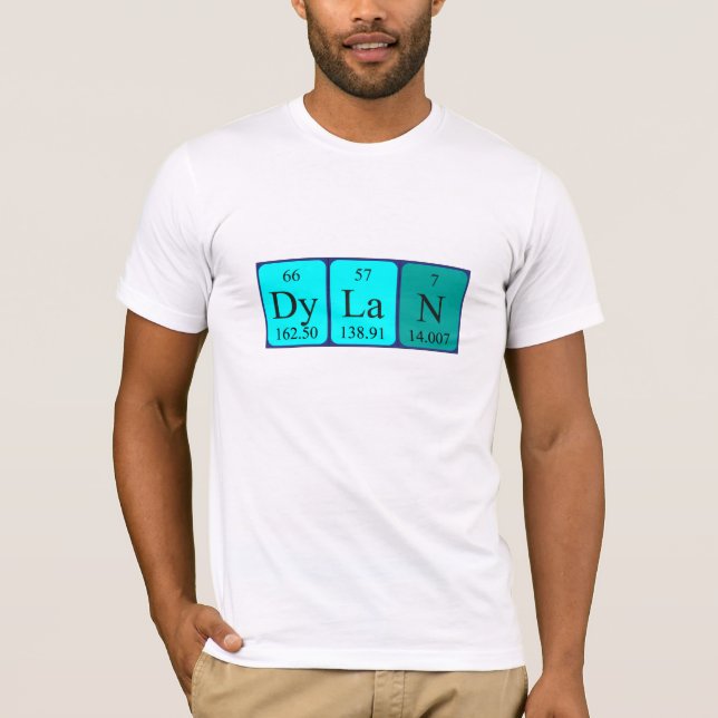 Camiseta de nombre de tabla periódica Dylan (Anverso)