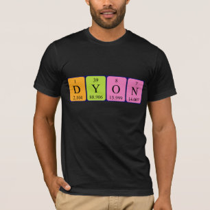 Camiseta de nombre de tabla periódica Dyon