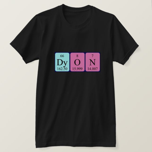 Camiseta de nombre de tabla periódica Dyon (Anverso del diseño)