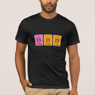Camiseta de nombre de tabla periódica extraña