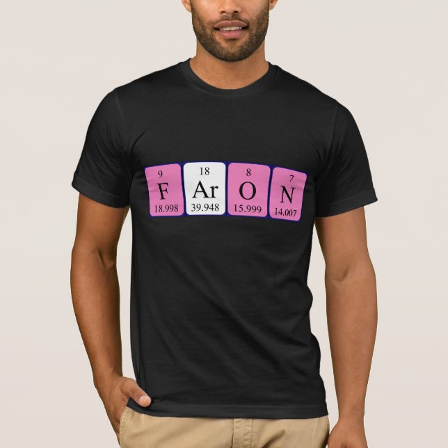 Camiseta de nombre de tabla periódica Faron (Anverso)