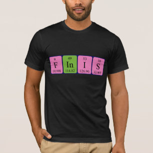 Camiseta de nombre de tabla periódica Finis