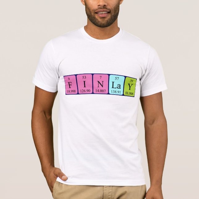 Camiseta de nombre de tabla periódica Finlay (Anverso)