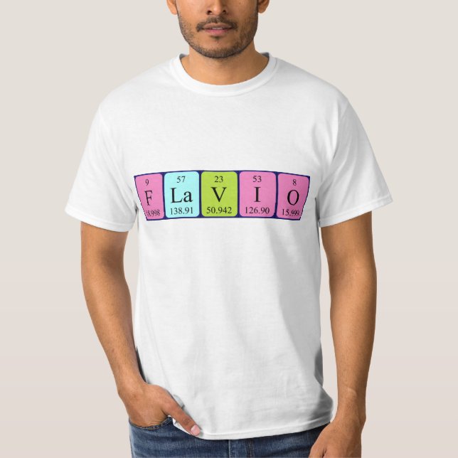Camiseta de nombre de tabla periódica Flavio (Anverso)