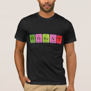 Camiseta de nombre de tabla periódica floreciente