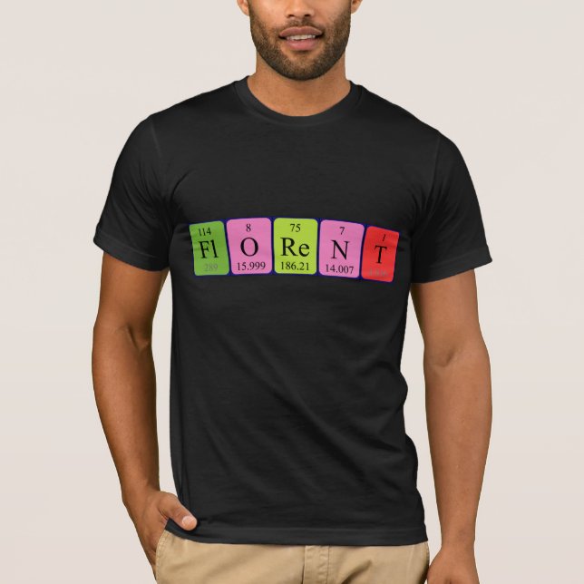 Camiseta de nombre de tabla periódica floreciente (Anverso)