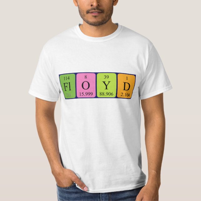 Camiseta de nombre de tabla periódica Floyd (Anverso)