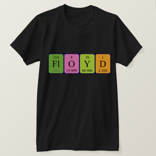Camiseta de nombre de tabla periódica Floyd (Anverso del diseño)
