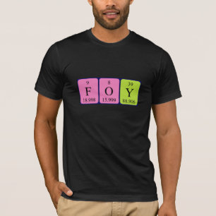 Camiseta de nombre de tabla periódica Foy