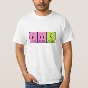 Camiseta de nombre de tabla periódica Foy
