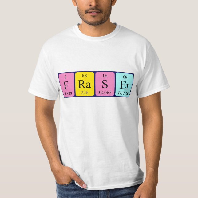 Camiseta de nombre de tabla periódica Fraser (Anverso)