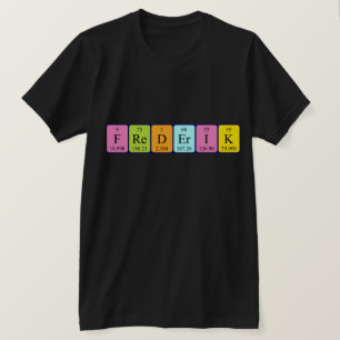 Camiseta de nombre de tabla periódica Frederik