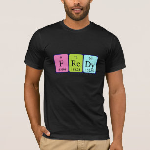 Camiseta de nombre de tabla periódica Fredy