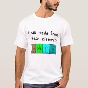 Camiseta de nombre de tabla periódica Genius
