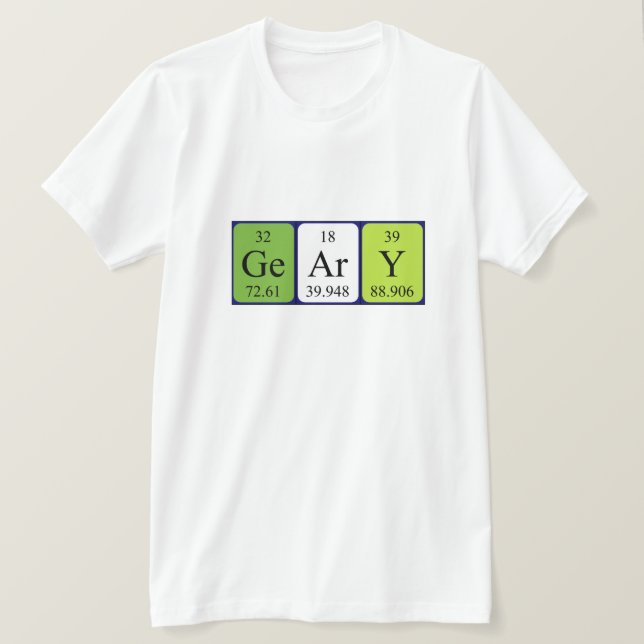 Camiseta de nombre de tabla periódica geométrica (Anverso del diseño)