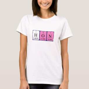 Camiseta de nombre de tabla periódica Hon