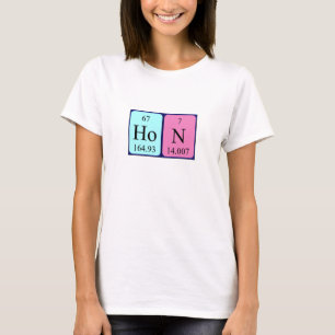 Camiseta de nombre de tabla periódica Hon