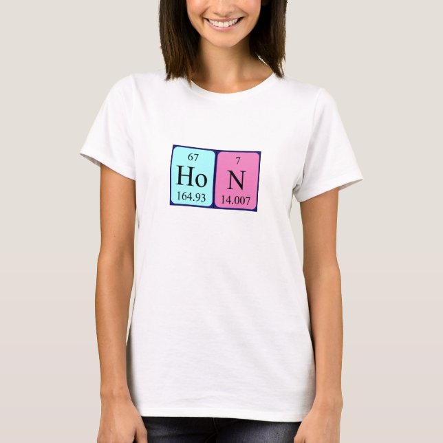 Camiseta de nombre de tabla periódica Hon (Anverso)