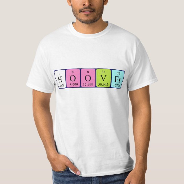 Camiseta de nombre de tabla periódica Hoover (Anverso)