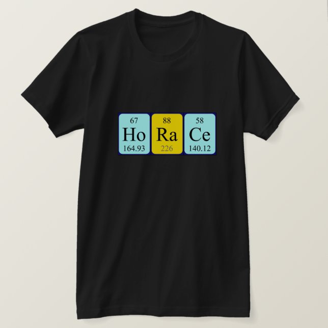 Camiseta de nombre de tabla periódica Horace (Anverso del diseño)