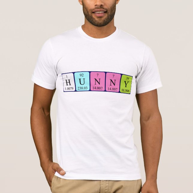 Camiseta de nombre de tabla periódica Hunny (Anverso)