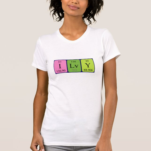 Camiseta de nombre de tabla periódica Ilvy (Anverso)