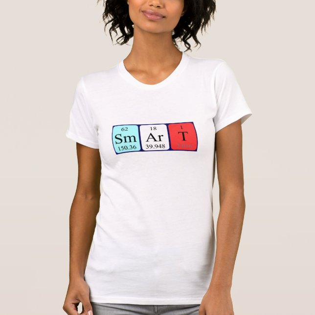 Camiseta de nombre de tabla periódica inteligente (Anverso)