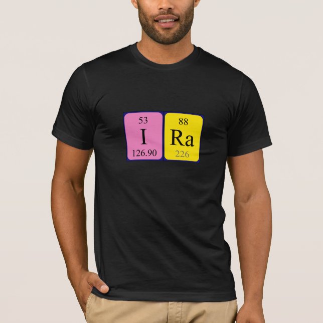 Camiseta de nombre de tabla periódica Ira (Anverso)