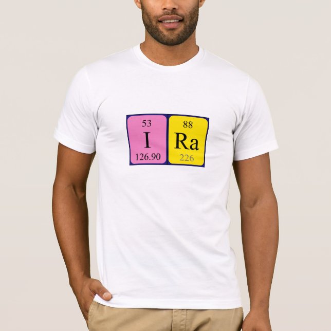 Camiseta de nombre de tabla periódica Ira (Anverso)