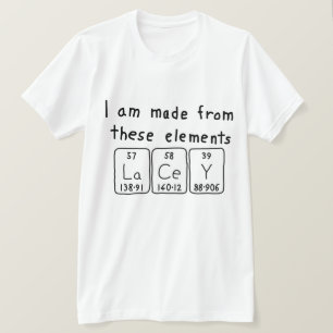Camiseta de nombre de tabla periódica Lacey