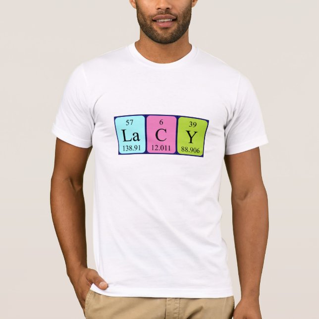 Camiseta de nombre de tabla periódica Lacy (Anverso)