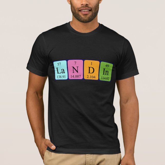 Camiseta de nombre de tabla periódica Landin (Anverso)