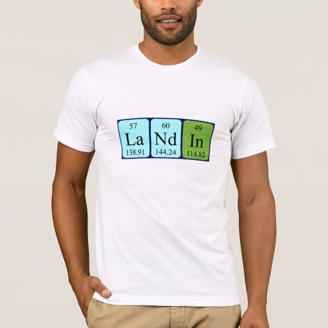Camiseta de nombre de tabla periódica Landin (Anverso)