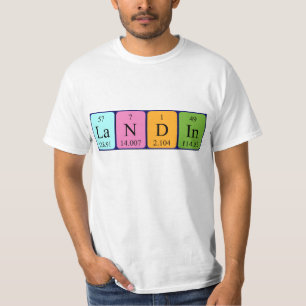 Camiseta de nombre de tabla periódica Landin
