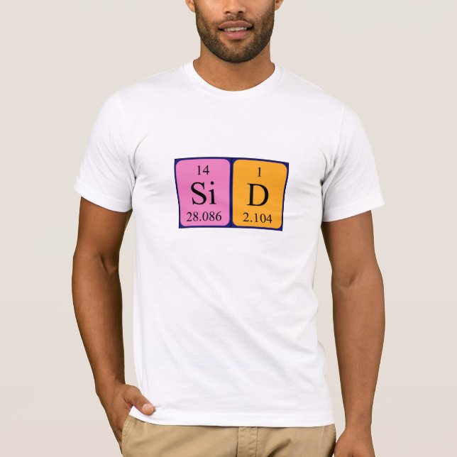 Camiseta de nombre de tabla periódica lateral (Anverso)