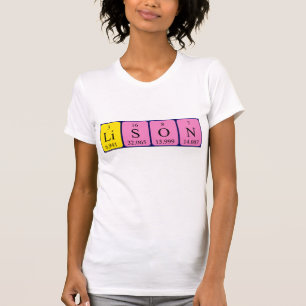 Camiseta de nombre de tabla periódica Lison