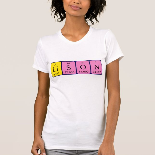 Camiseta de nombre de tabla periódica Lison (Anverso)