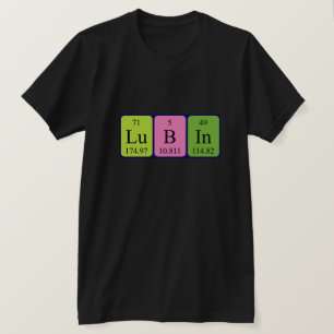 Camiseta de nombre de tabla periódica Lubin
