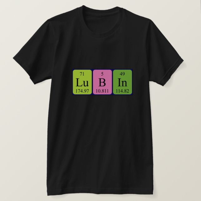 Camiseta de nombre de tabla periódica Lubin (Anverso del diseño)