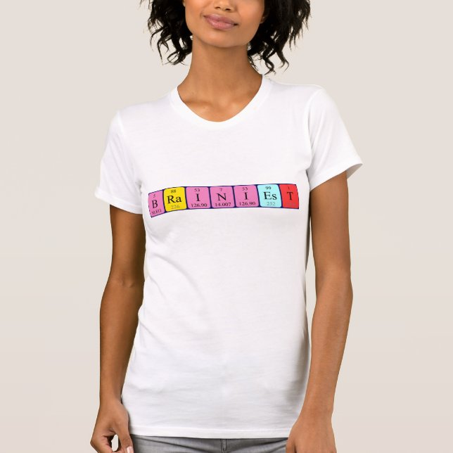 Camiseta de nombre de tabla periódica más brillant (Anverso)