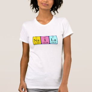 Camiseta de nombre de tabla periódica naial