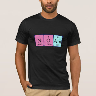 Camiseta de nombre de tabla periódica Noam
