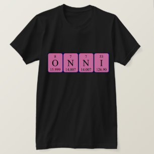 Camiseta de nombre de tabla periódica Onni