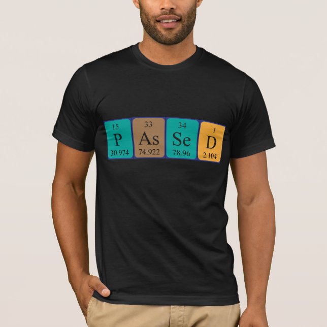 Camiseta de nombre de tabla periódica pasada (Anverso)