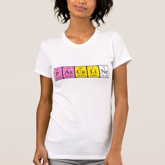 Camiseta de nombre de tabla periódica Pascaline (Anverso)