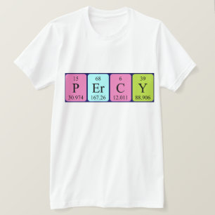 Camiseta de nombre de tabla periódica Percy