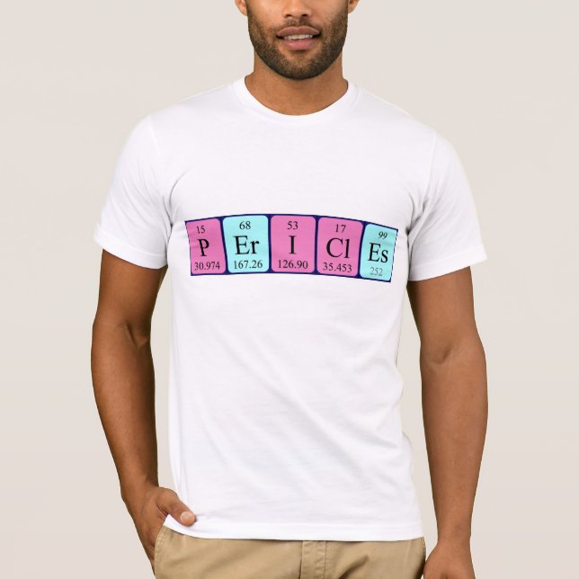 Camiseta de nombre de tabla periódica Pericles (Anverso)