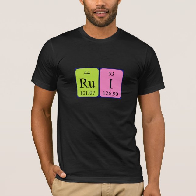 Camiseta de nombre de tabla periódica rui (Anverso)